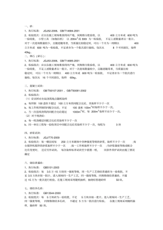 建筑工程检测取样标准