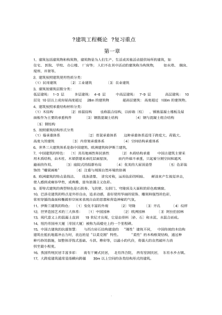 建筑工程概论复习资料