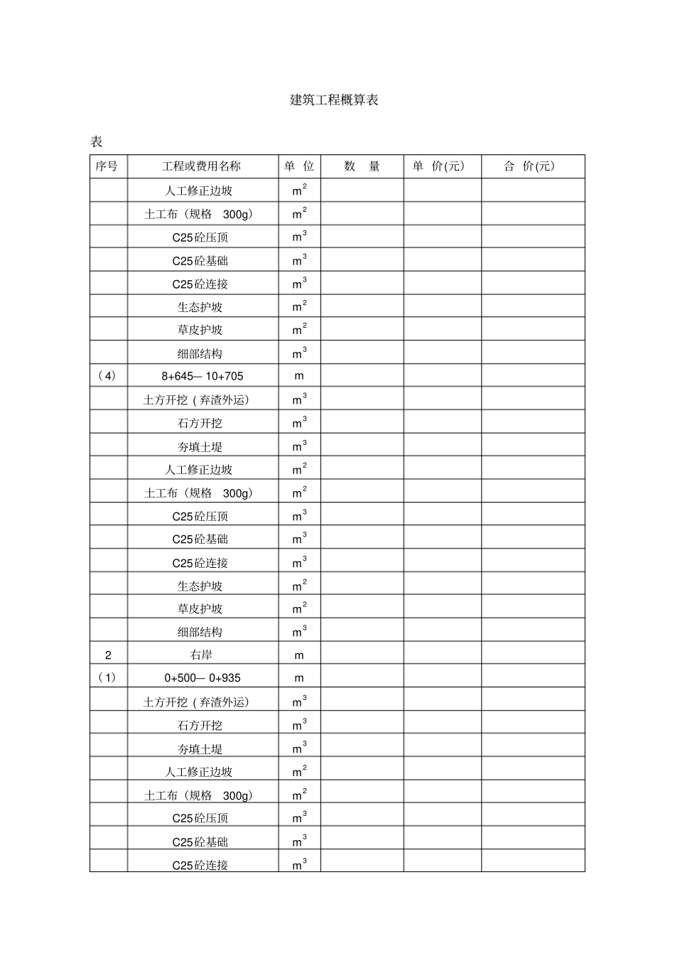 建筑工程概算表_第2页