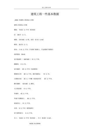 建筑工程清包工预算