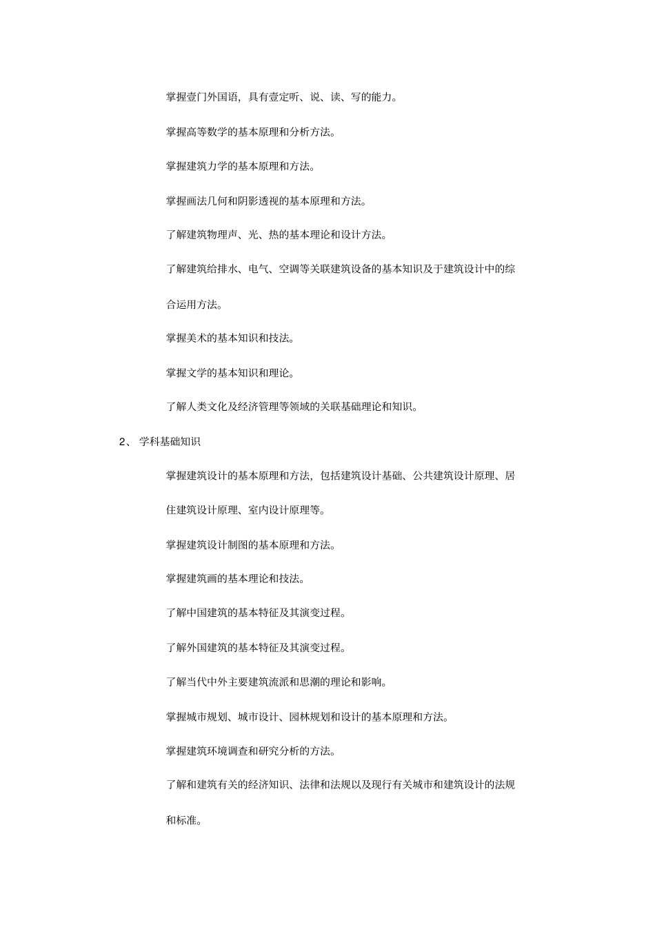 建筑工程管理建筑学专业培养计划_第3页