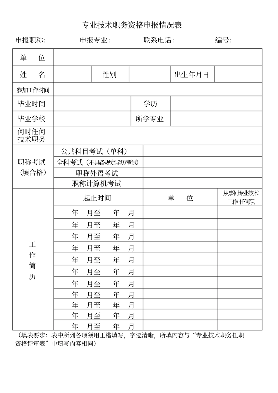建筑工程职称评审表格中级_第2页