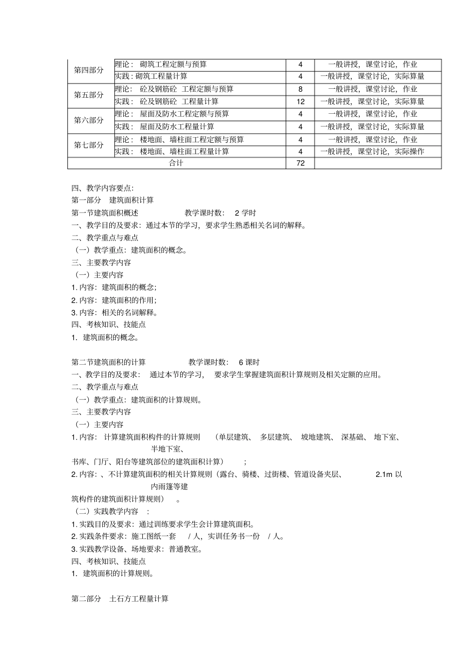 建筑工程计量与计价课程标准_第2页