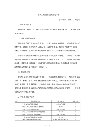 建筑工程质量检测鉴定行业