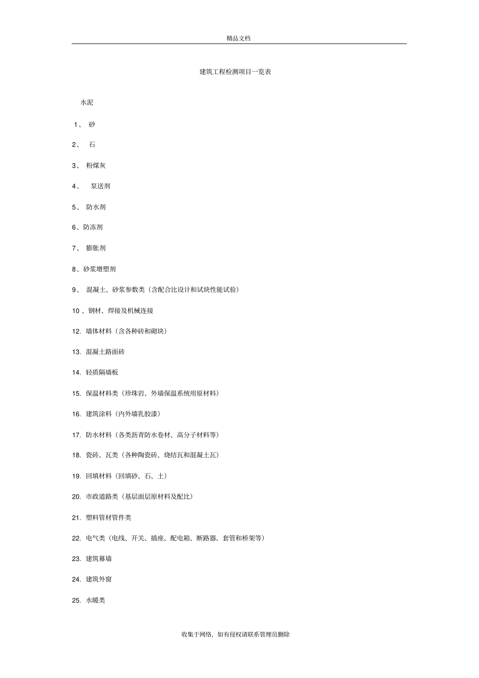 建筑工程质量检测项目一览表培训资料_第2页