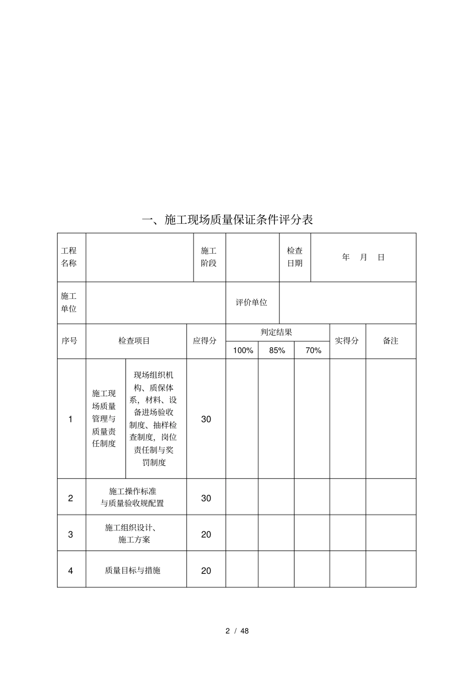 建筑工程质量评价表_第2页