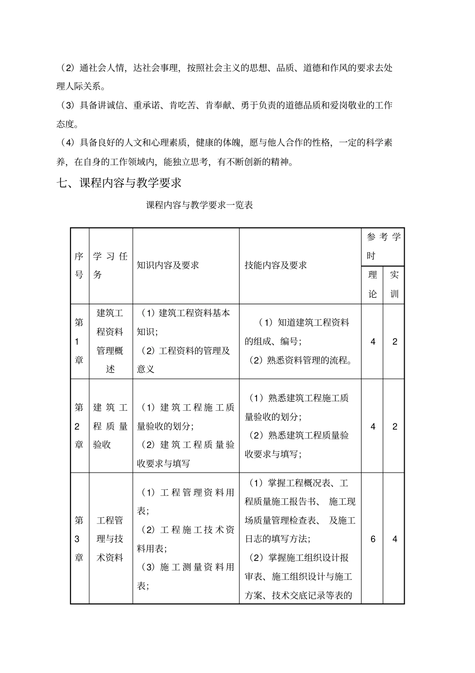 建筑工程资料管理课程标准_第3页