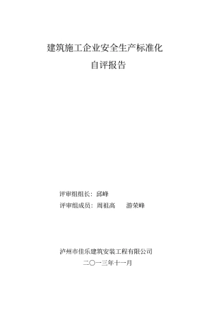 建筑施工企业安全生产标准化自评资料