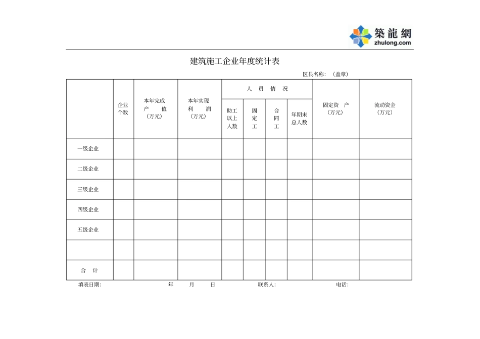 建筑施工企业年统计表_第1页
