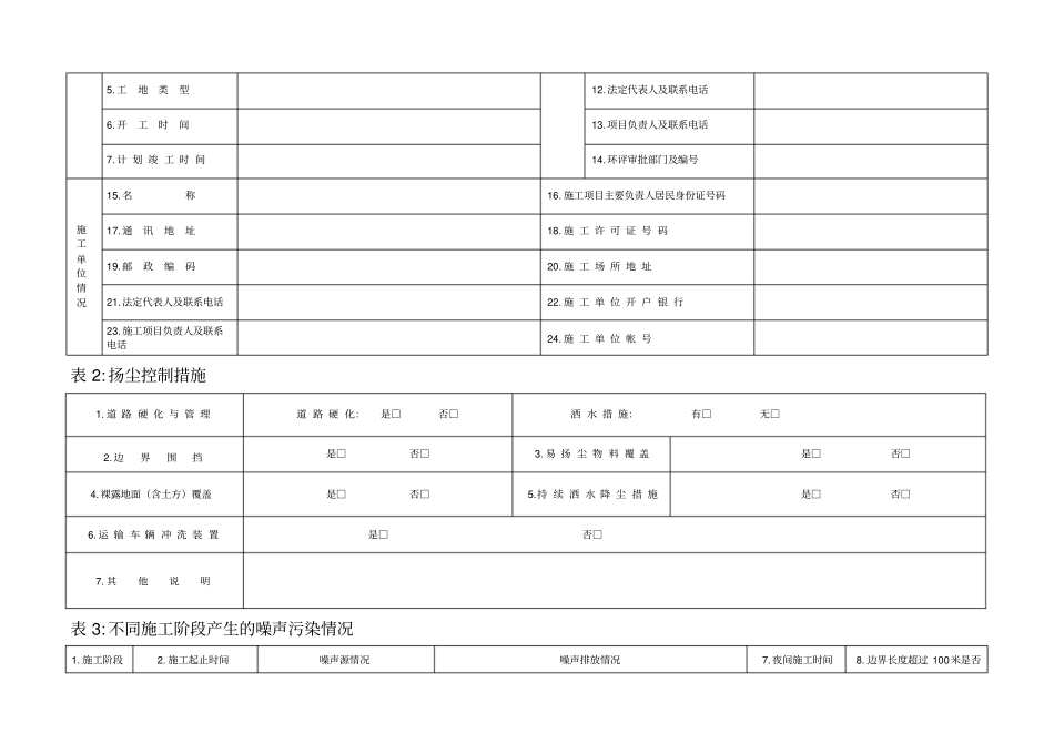 建筑施工单位排放污染物申报表_第2页