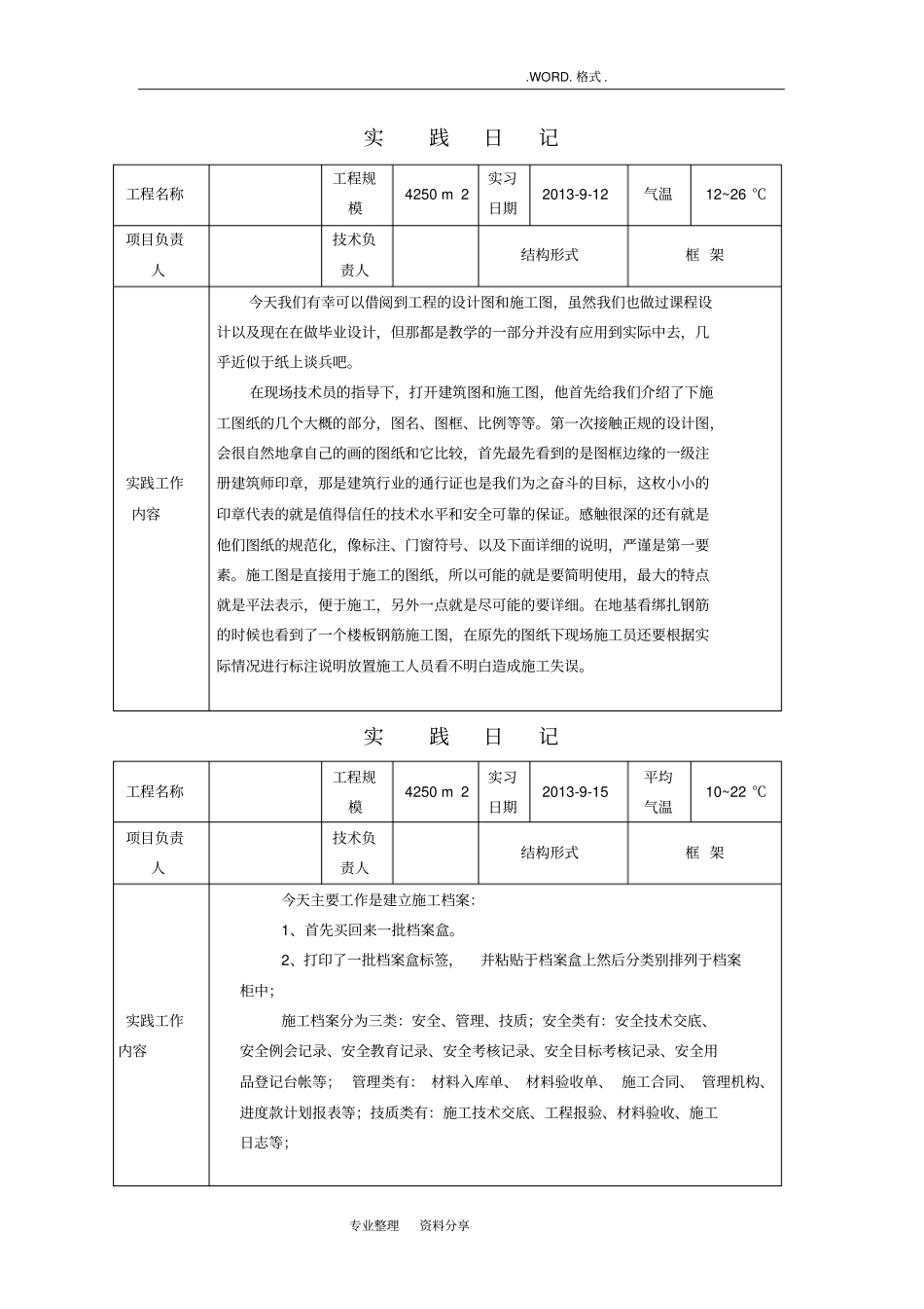 建筑施工及管理专业毕业实习日记_第2页