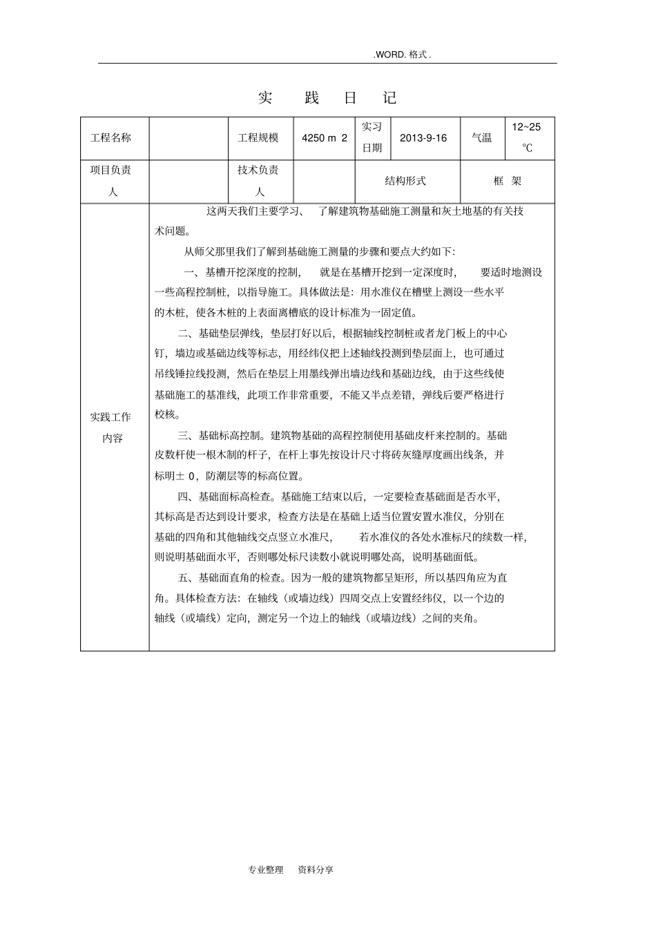 建筑施工及管理专业毕业实习日记_第3页