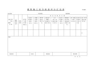 建筑施工安全检查标准全套表格