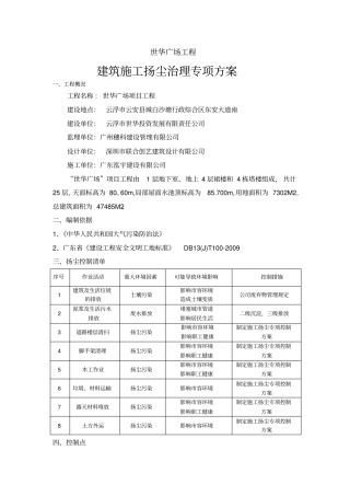 建筑施工扬尘治理专项方案