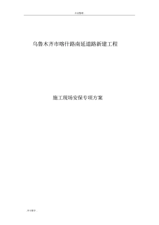 建筑施工现场安保专项方案正式版