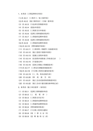 建筑施工用表格