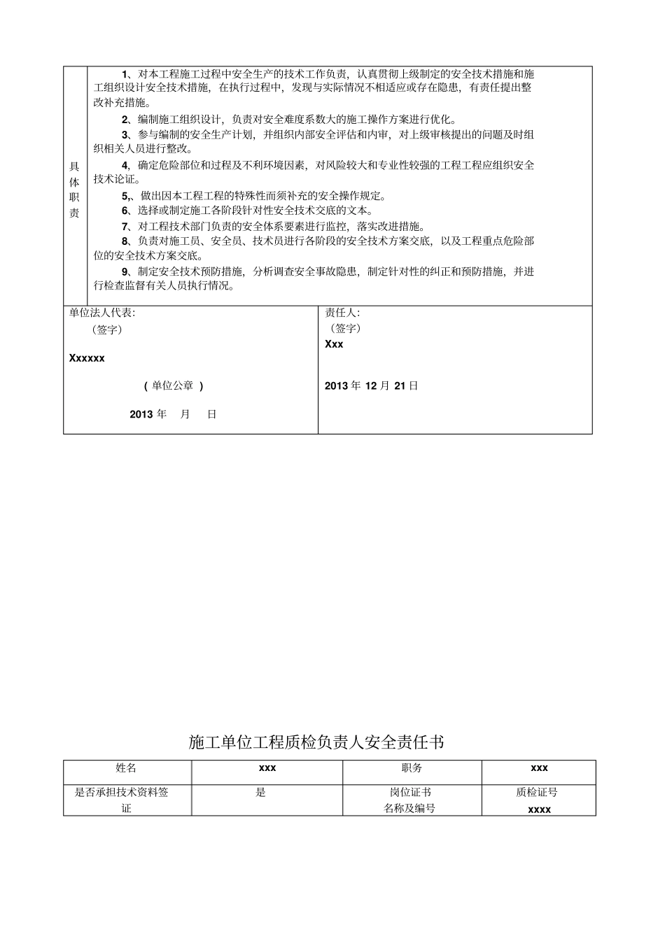 建筑施工管理人员安全责任书_第3页