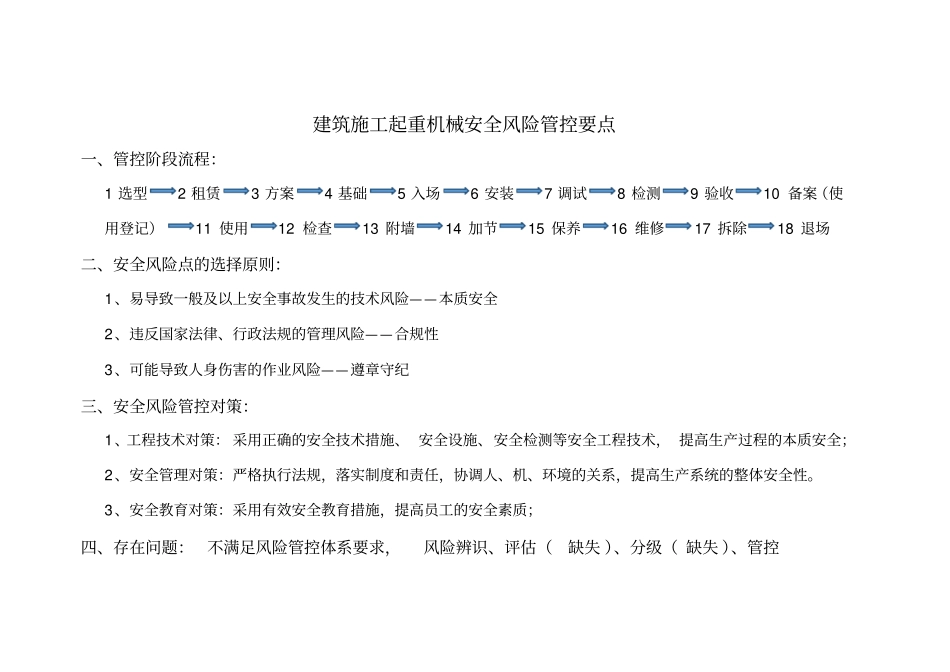 建筑施工起重机械安全风险管控要点_第1页