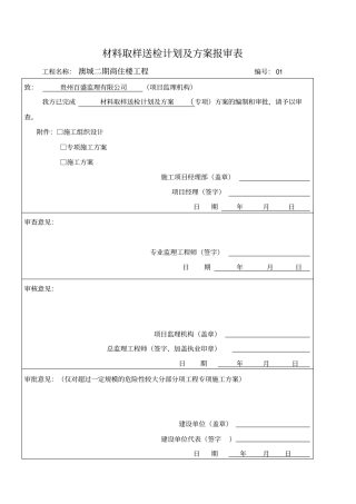 建筑材料送检方案