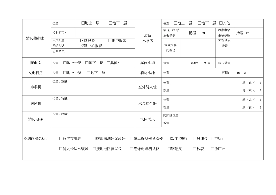 建筑消防设施检测原始记录_第3页