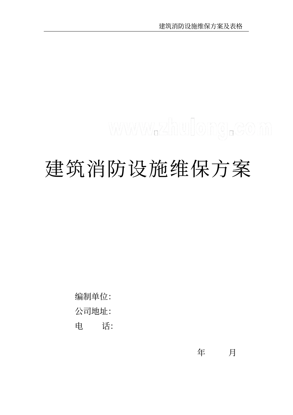 建筑消防设施维保方案及表格_第2页