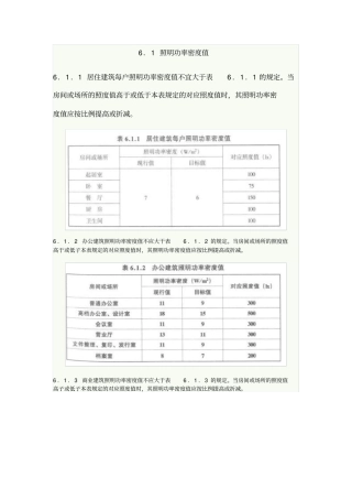 建筑照明设计标准GB500320046照明节能规范