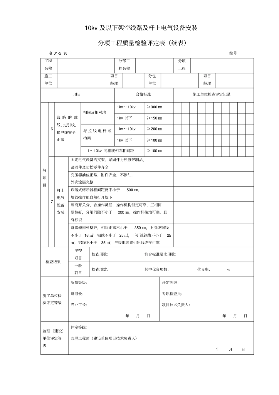 建筑电气分部分项评定表全套_第3页