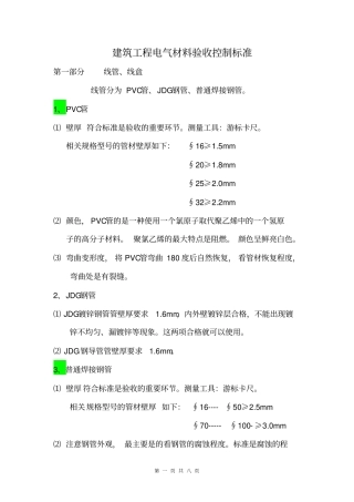 建筑电气材料验收规范资料