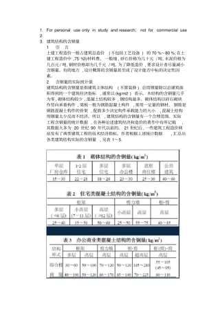 建筑结构的含钢量