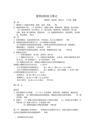 建筑结构考试要点建筑结构复习要点