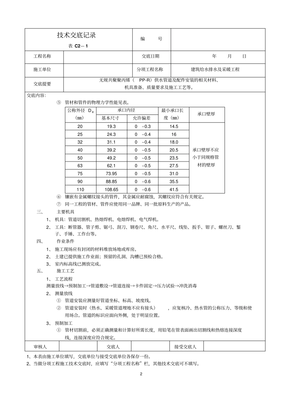 建筑给水排水及采暖工程技术交底_第2页