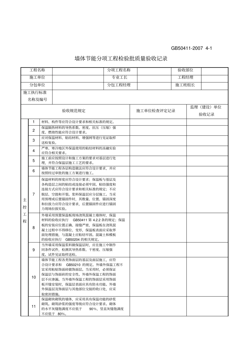 建筑节能工程施工技术质量验收规范GB检验批表格_第1页