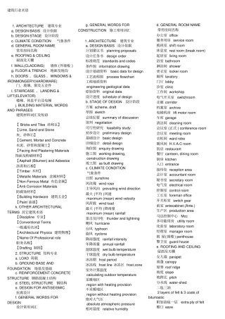 建筑行业术语中英文