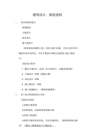 建筑设计方案报批流程