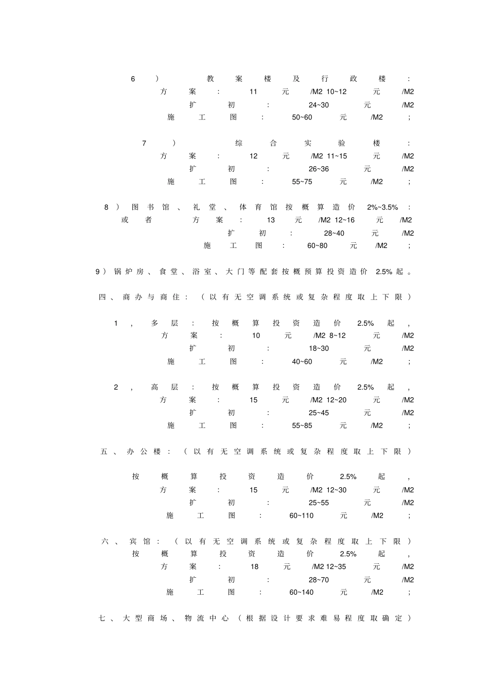 建筑设计方案收费标准_第3页