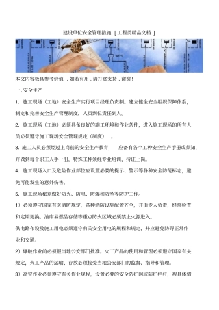 建设单位安全管理措施工程类精品文档