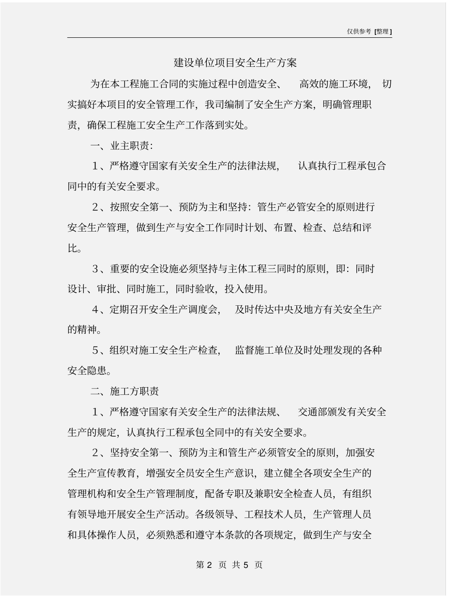 建设单位项目安全生产方案_第2页