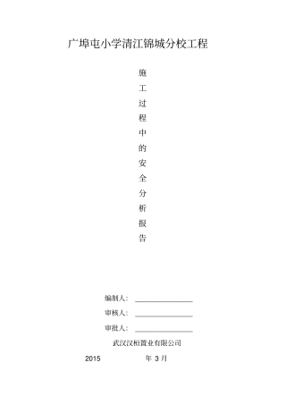 建设单位项目施工过程中的安全分析报告