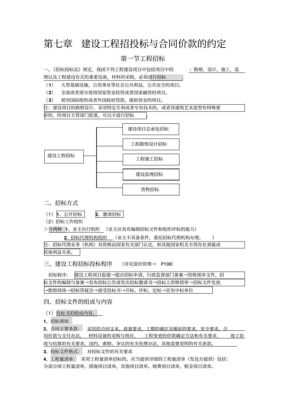 建设工程招投标与合同价款的约定_第1页