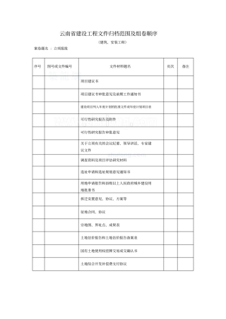 建设工程文件归档范围及组卷顺序