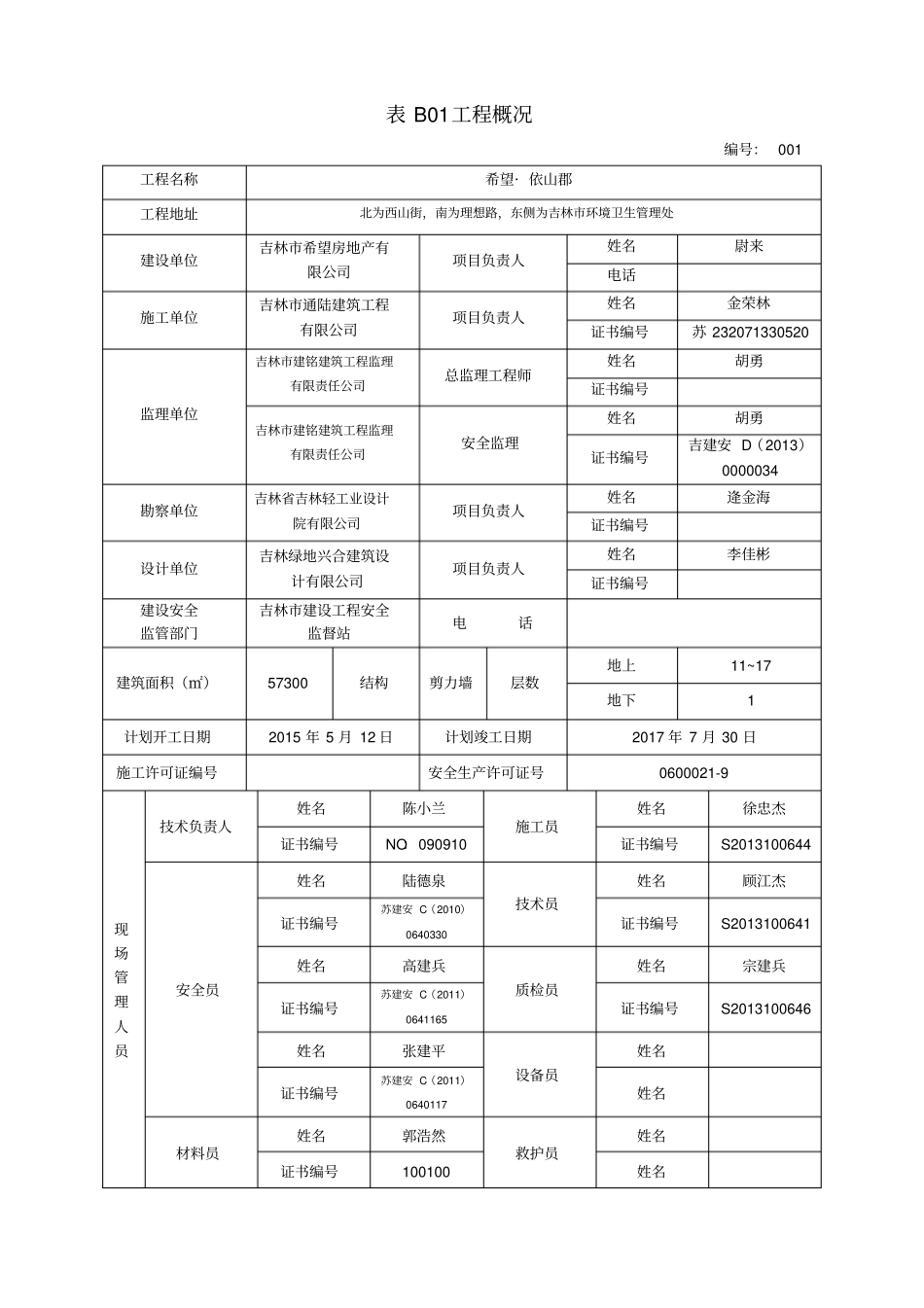 建设工程施工现场安全管理内业标准DB2JT138-2015_第1页