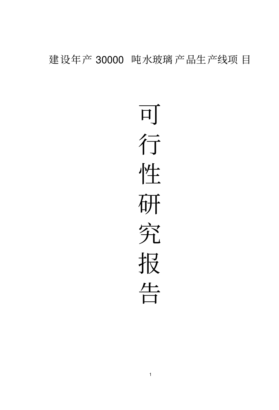 建设年产30000吨水玻璃产品生产线项目可行性研究报告_第1页