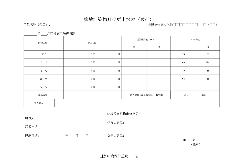 建设施工排放污染物申报登记统计表_第3页