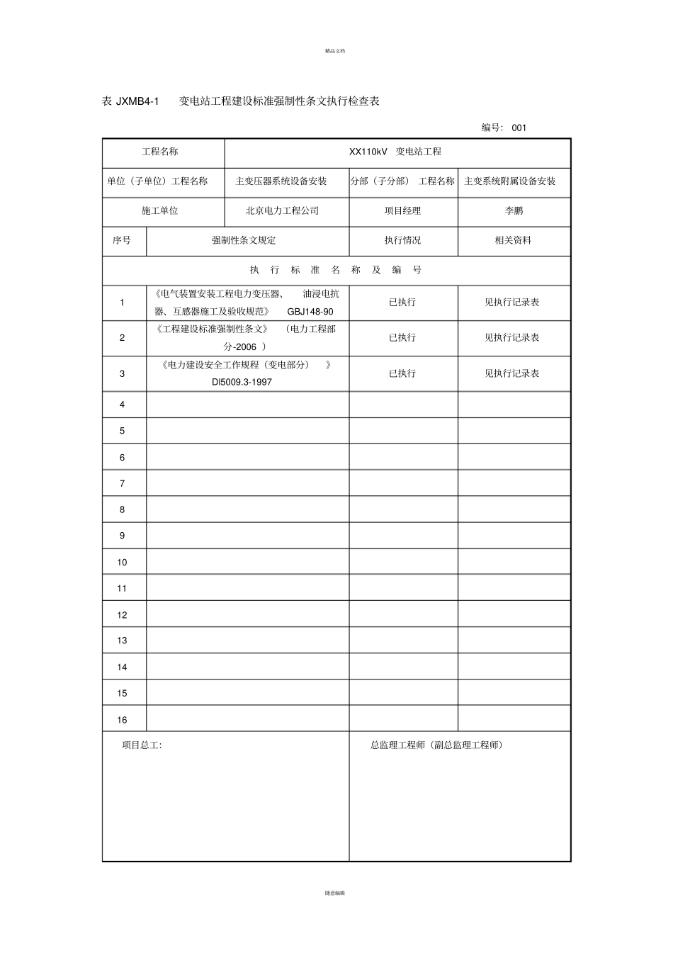 建设标准强制性条文执行检查及汇总表_第2页