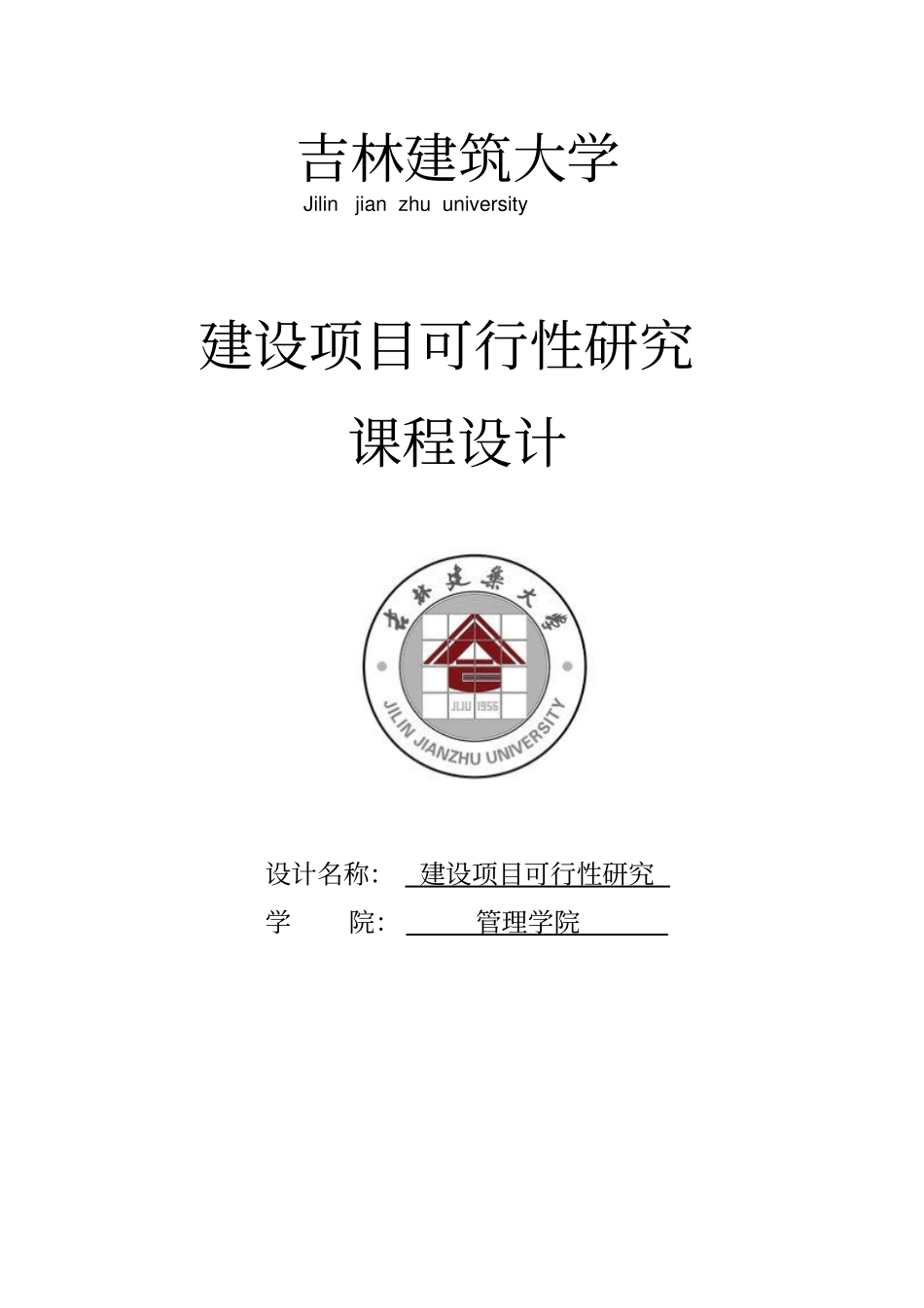 建设项目可行性研究课程设计论文_第1页