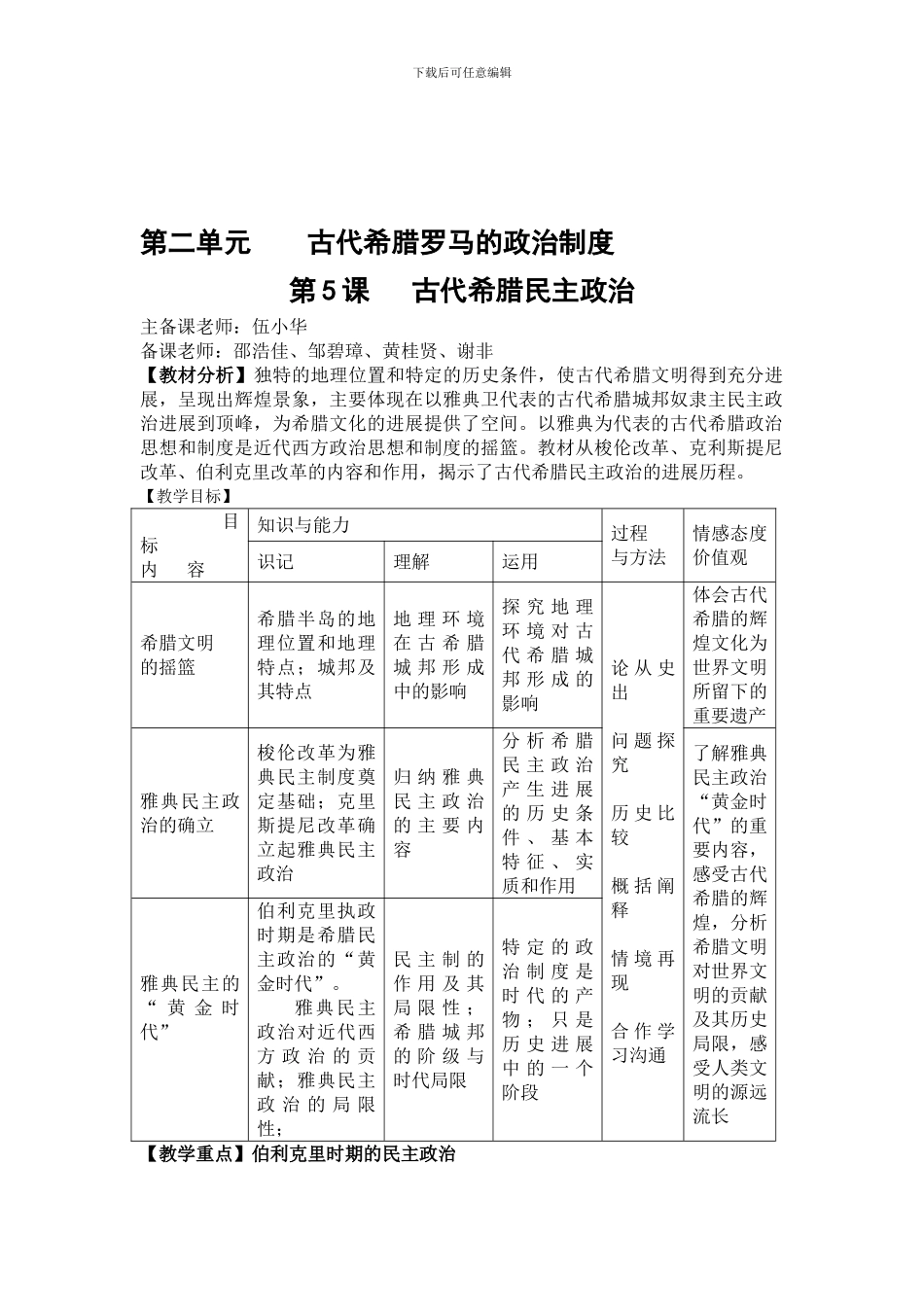 5第二单元----古代希腊罗马的政治制度_第1页