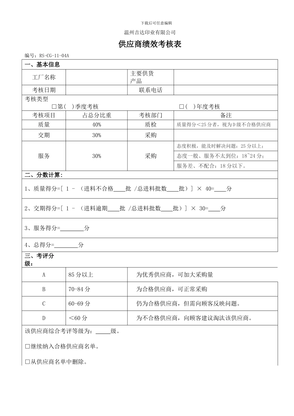 8.供应商绩效考核表_第1页