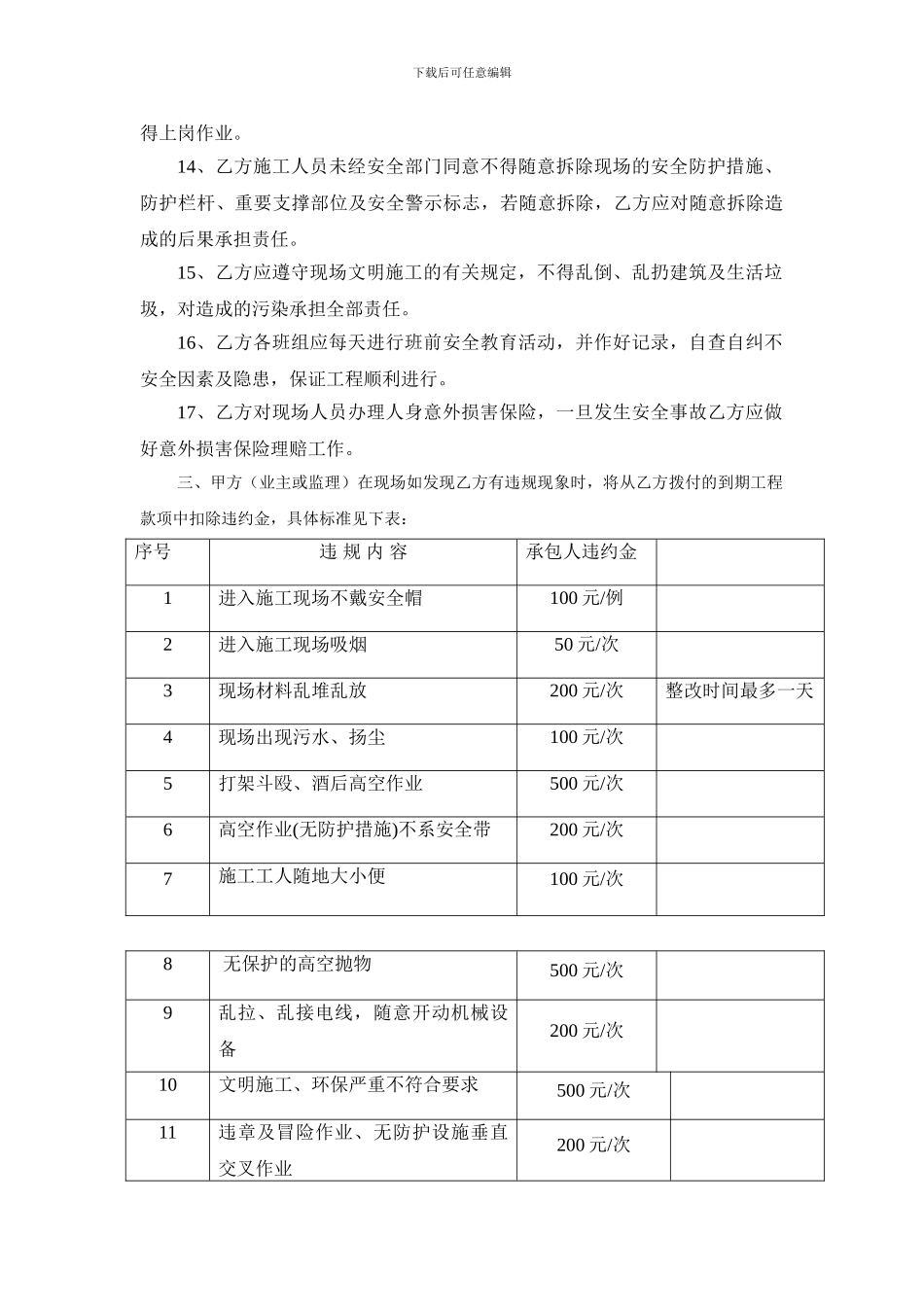 9中队建设工程施工安全生产协议书1_第3页
