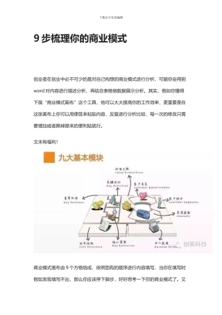 9步梳理你的商业模式