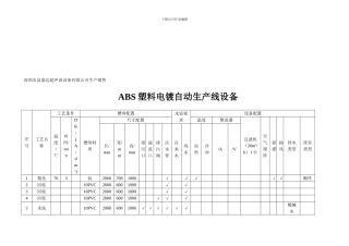 ABS塑料电镀自动生产线设备